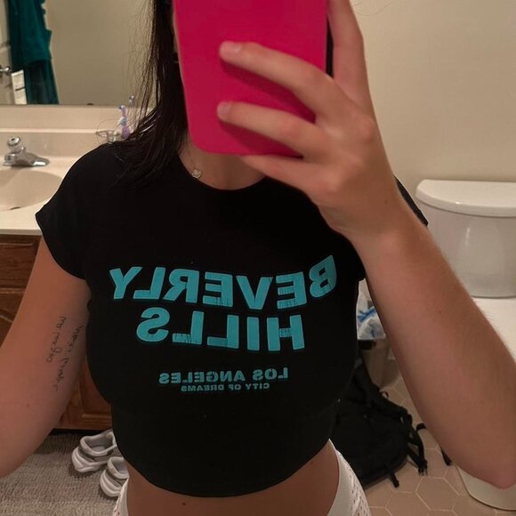 Garage Women's Black Crop-top - Picture 1 of 4